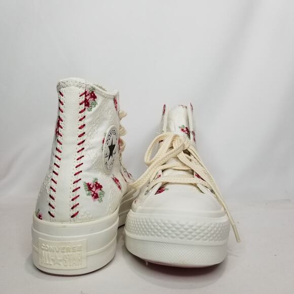 Converse Women CTAS Rose Cross Stitch Lift Platform Size 8.5 Vintage A13659C NWT - Picture 6 of 8